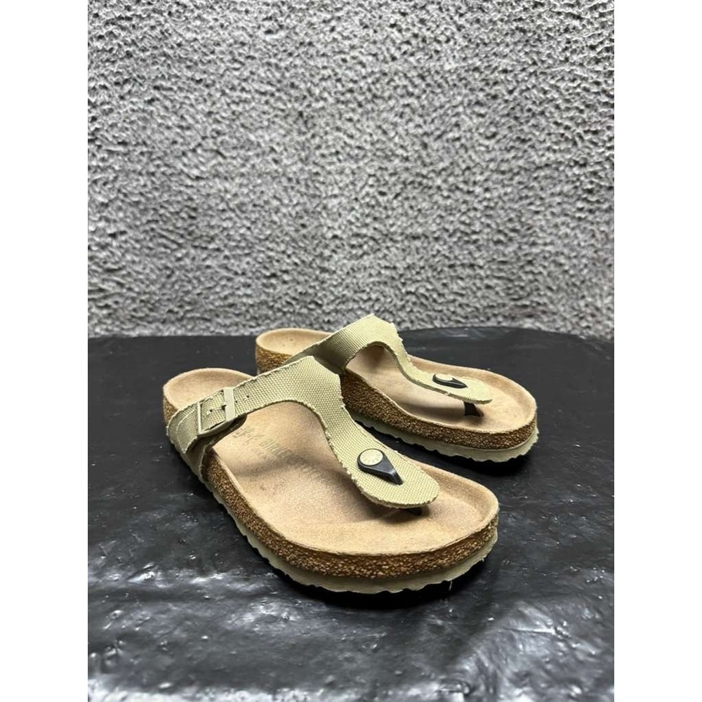 Birkenstock Gizeh Vegan Textile Canvas Sandals‎ Faded Khaki Girls Size 30 EU